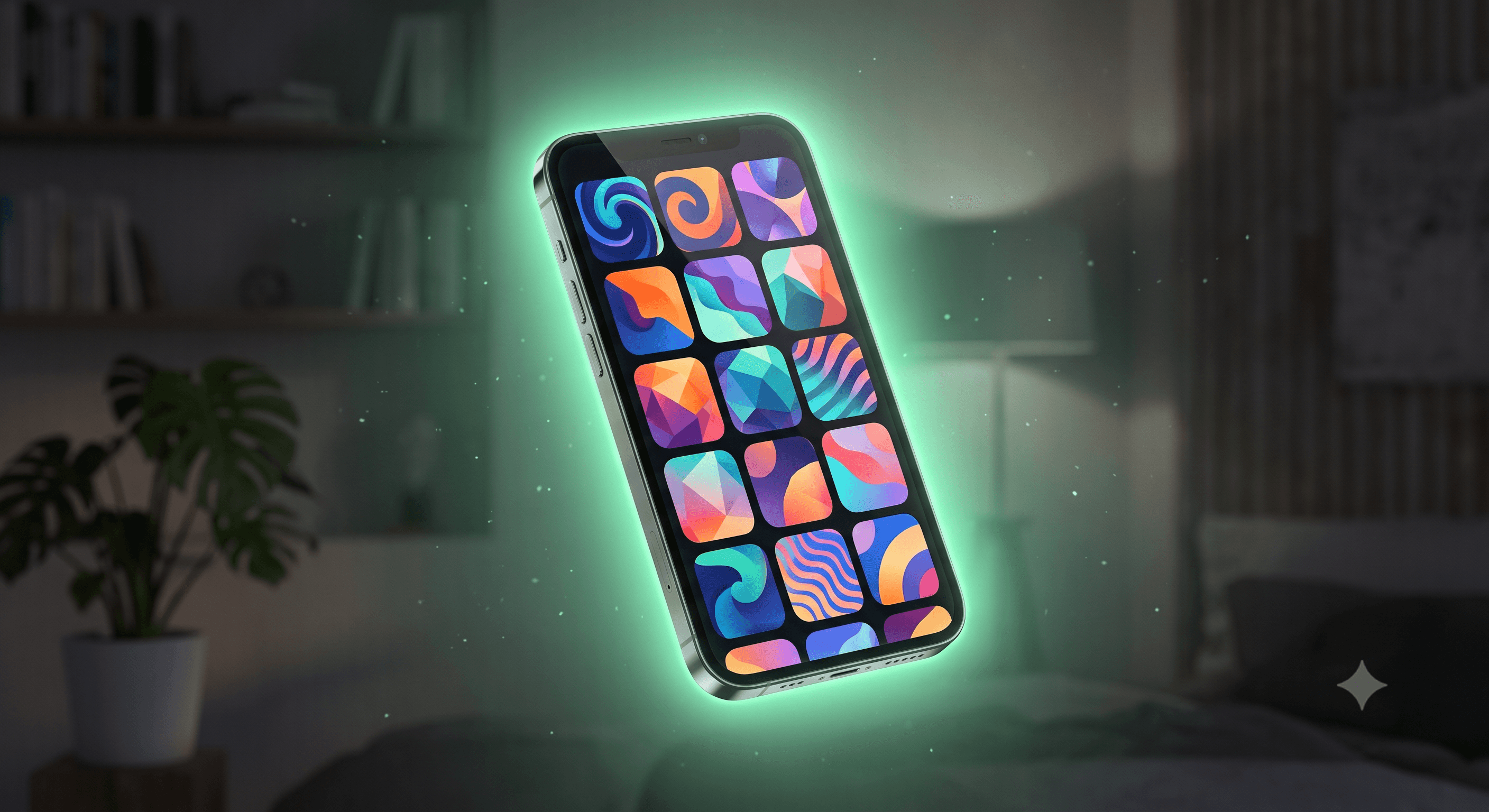A phone showing a grid of streaming apps — premium subscriptions
